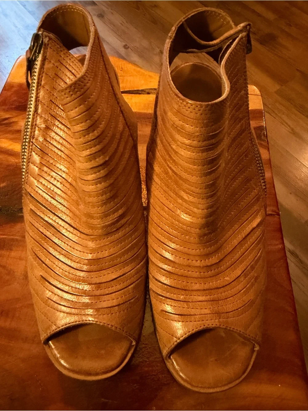 Paul Green Cayanne Peep Toe Sandal Cognac 4.5 US 7